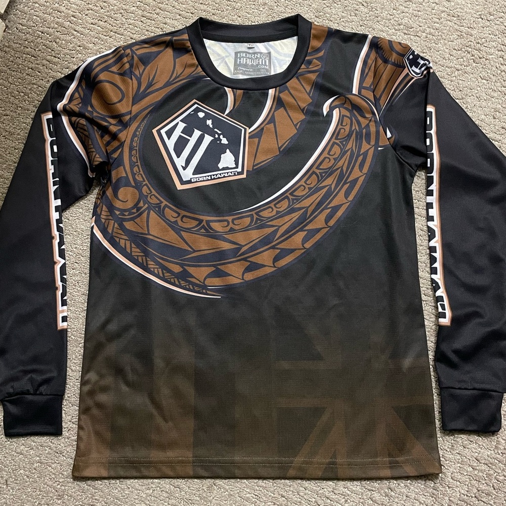 Born Hawaii Maori Long Sleeve Shirt Youth Large